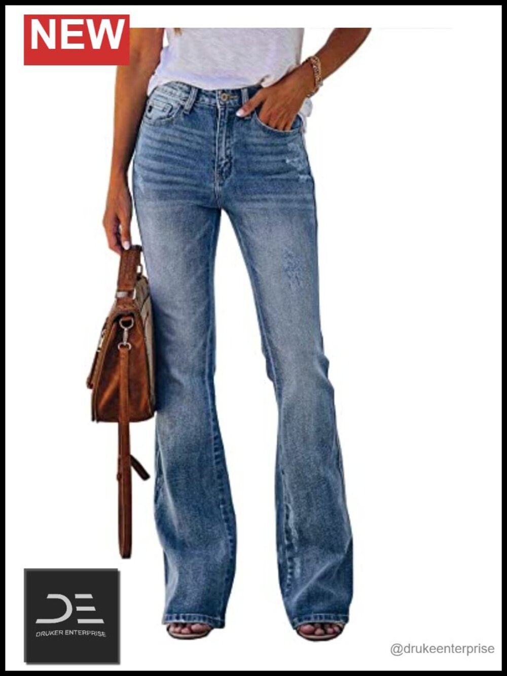 High Waisted Bootcut Flare Stretch Denim Jeans